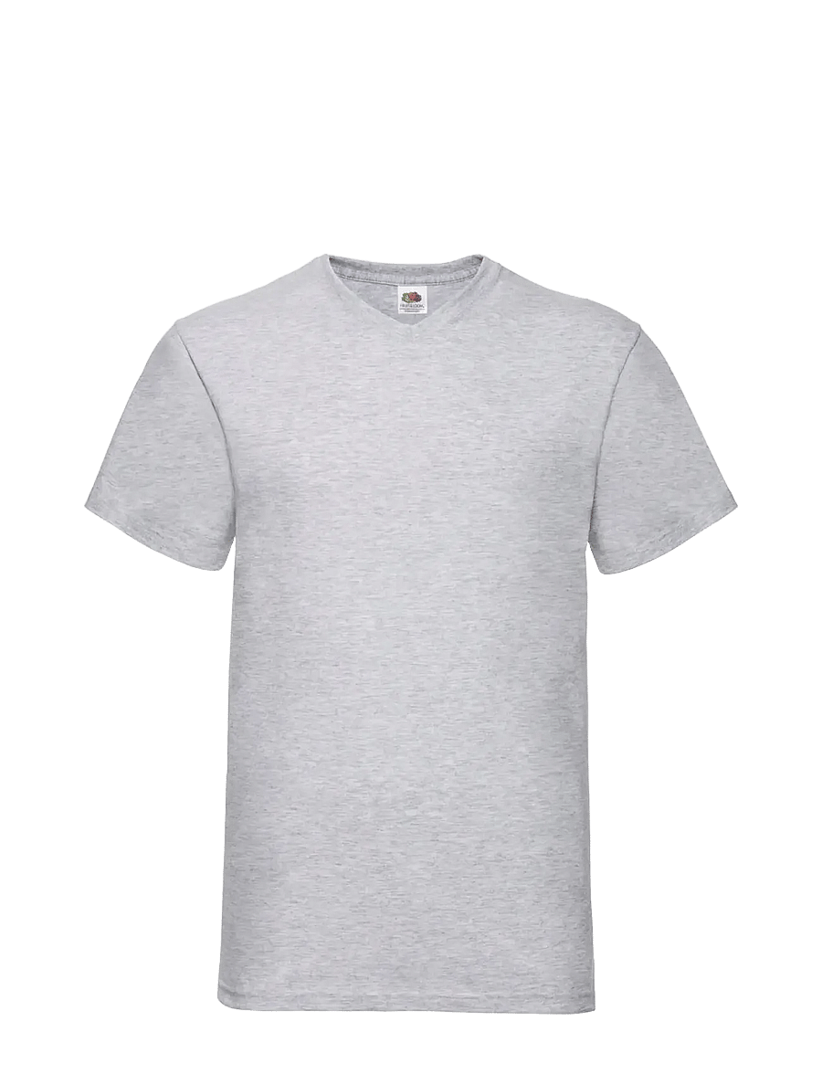 Fruit of the loom - Valueweight V-Neck T - kortærmede t-shirts - heather grey - 0
