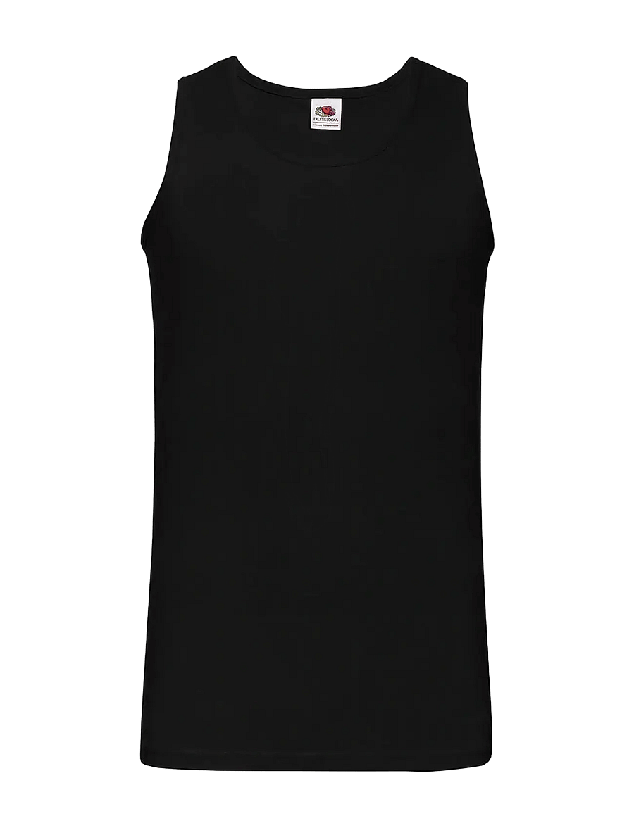 Fruit of the loom - Valueweight Athletic Vest - marškinėliai be rankovių - black - 1