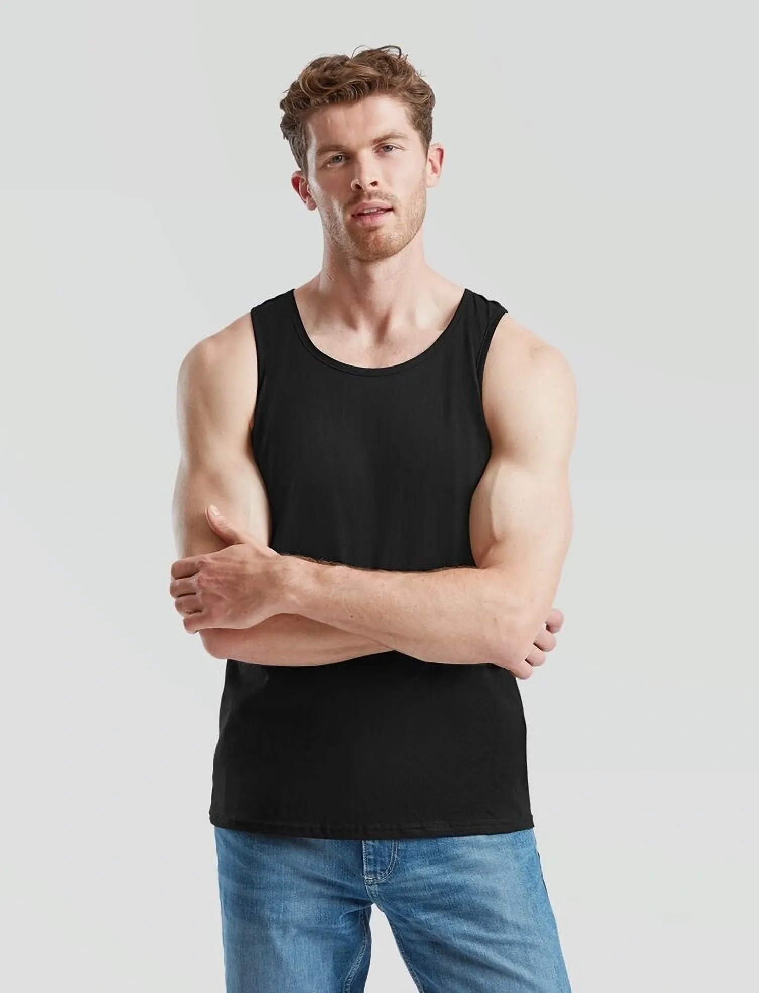 Fruit of the loom Valueweight Athletic Vest - Kläder - BLACK / black