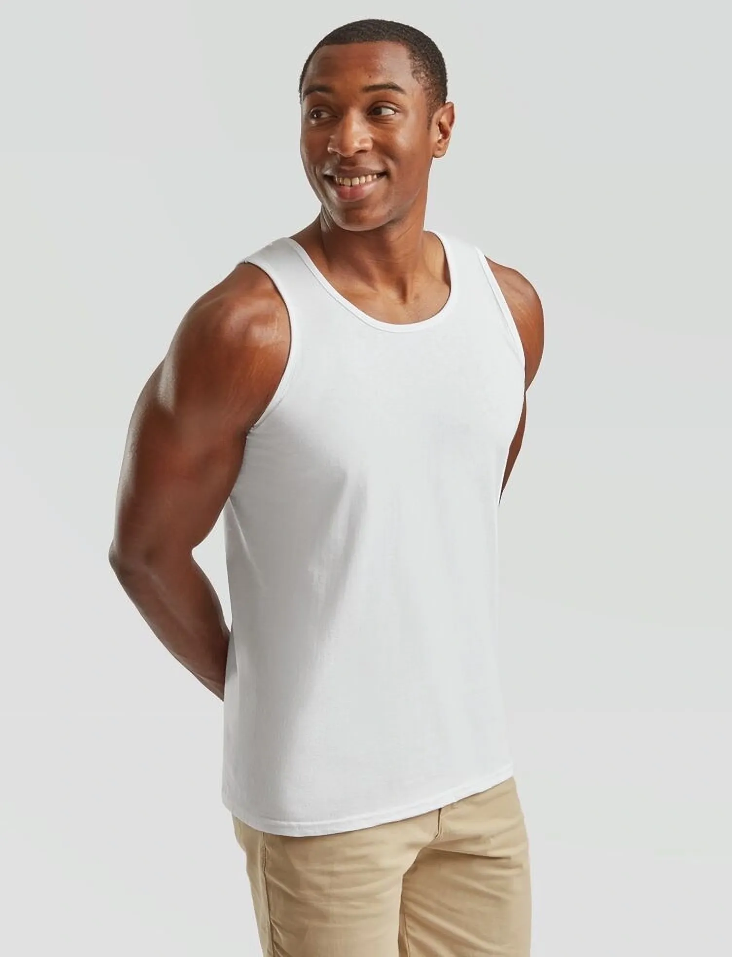Fruit of the loom - Valueweight Athletic Vest - linnen - white - 4
