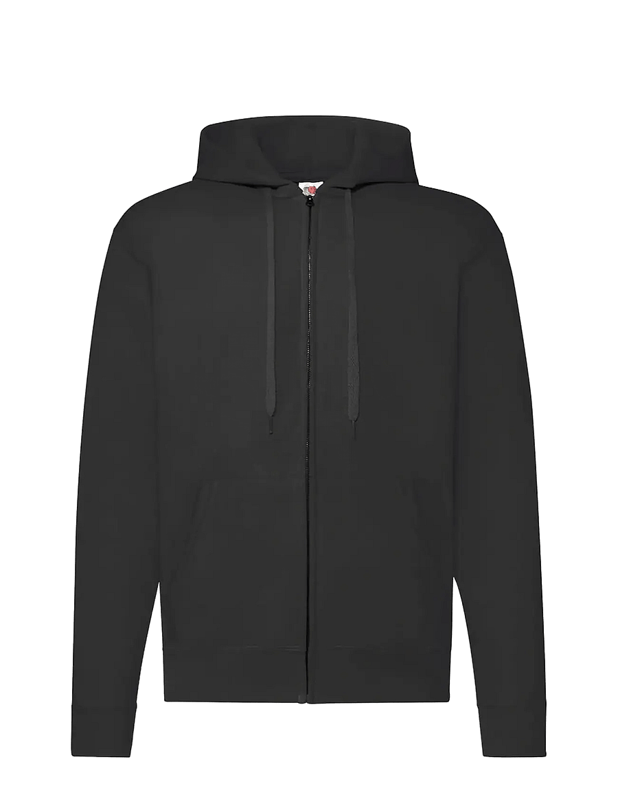 Fruit of the loom - Classic Hooded Sweat Jacket - hættetrøjer - black - 0