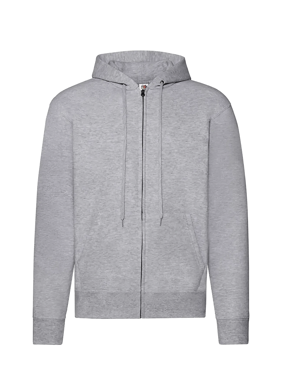 Fruit of the loom - Classic Hooded Sweat Jacket - hættetrøjer - heather grey - 0