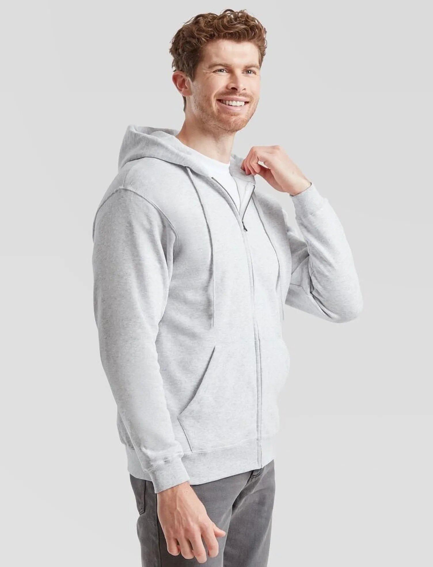 Fruit of the loom Classic Hooded Sweat Jacket - Visa allt - HEATHER GREY / grey