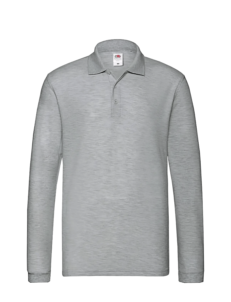 Fruit of the loom - Premium Long Sleeve Polo - langermede - athletic heather - 0
