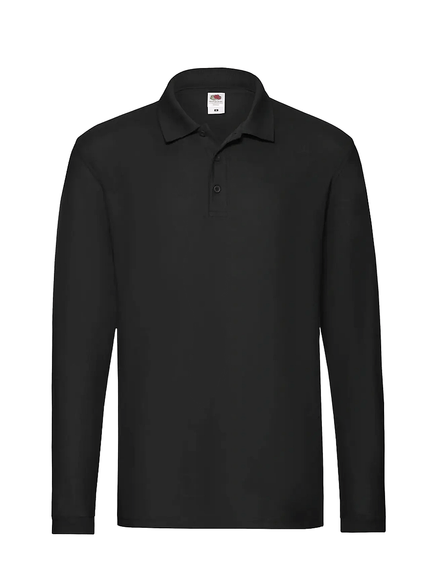 Fruit of the loom - Premium Long Sleeve Polo - langærmede poloer - black - 1