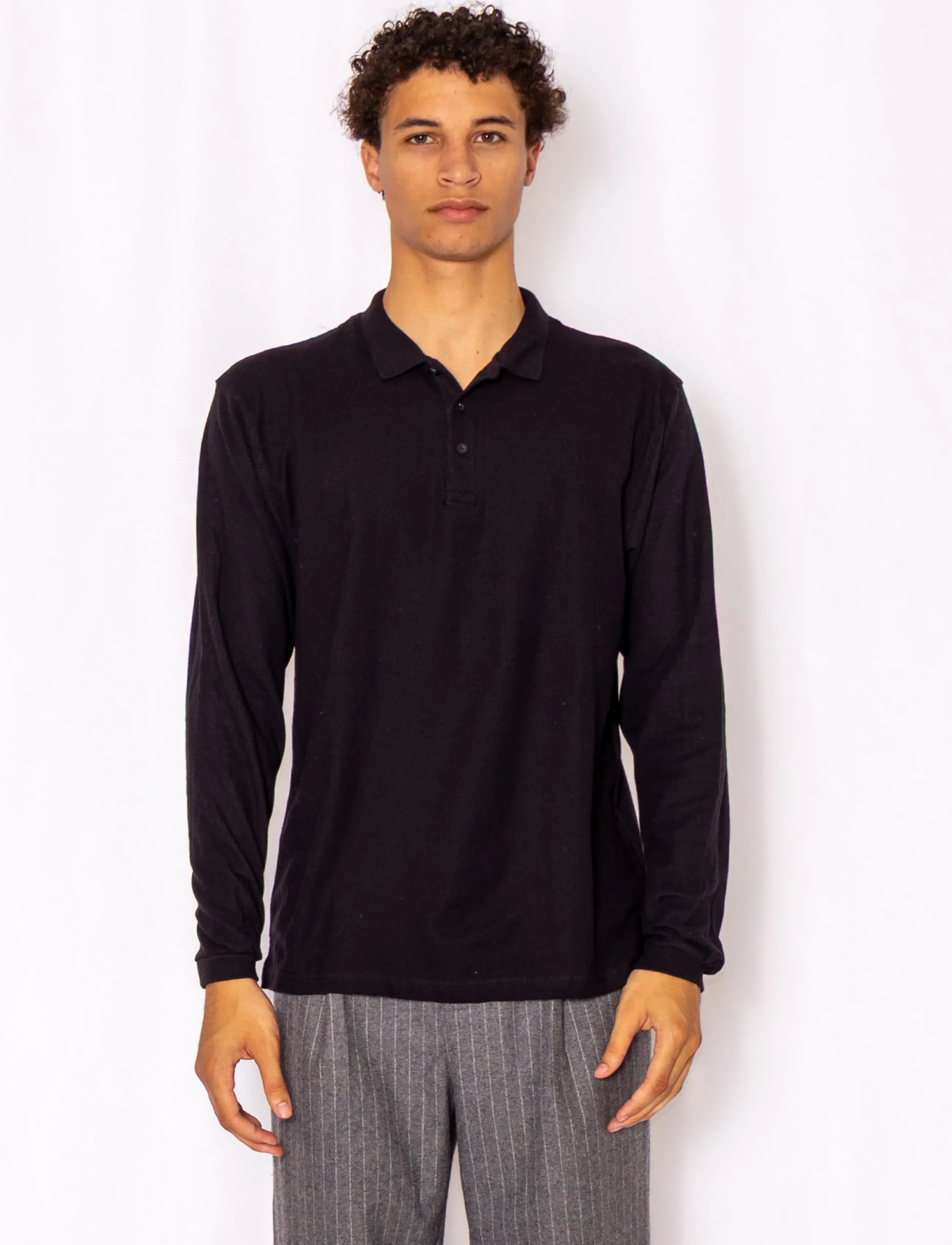 Fruit of the loom Premium Long Sleeve Polo, XL, Polos, Schwarz - Long-sleeved, Frauen
