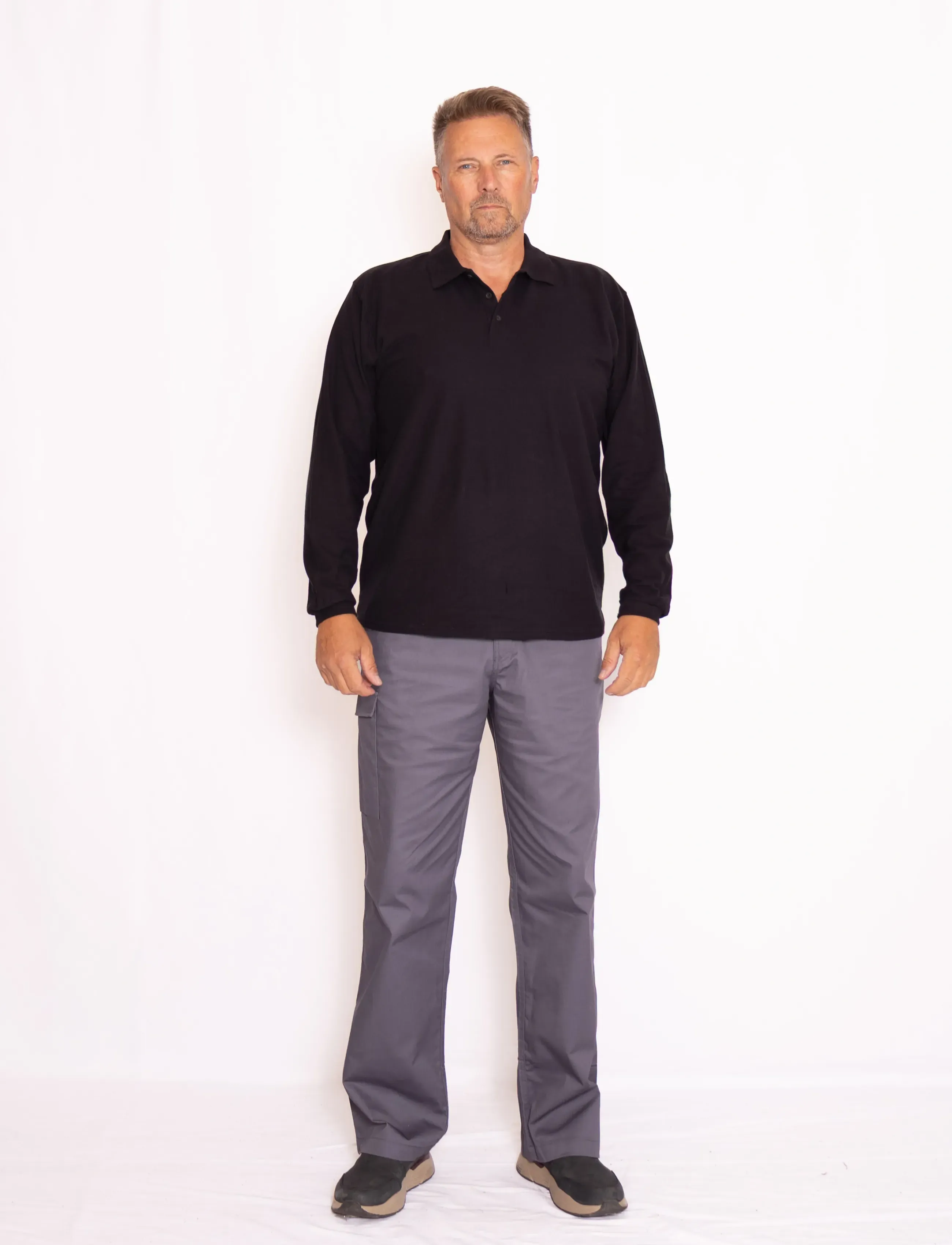 Fruit of the loom - Premium Long Sleeve Polo - langærmede poloer - black - 4