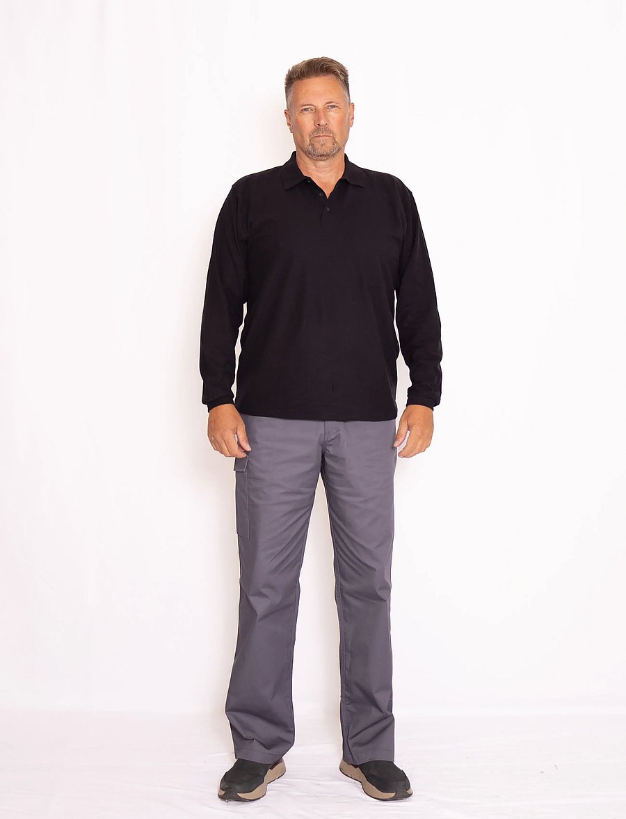 Fruit of the loom - Premium Long Sleeve Polo - langærmede poloer - black - 4