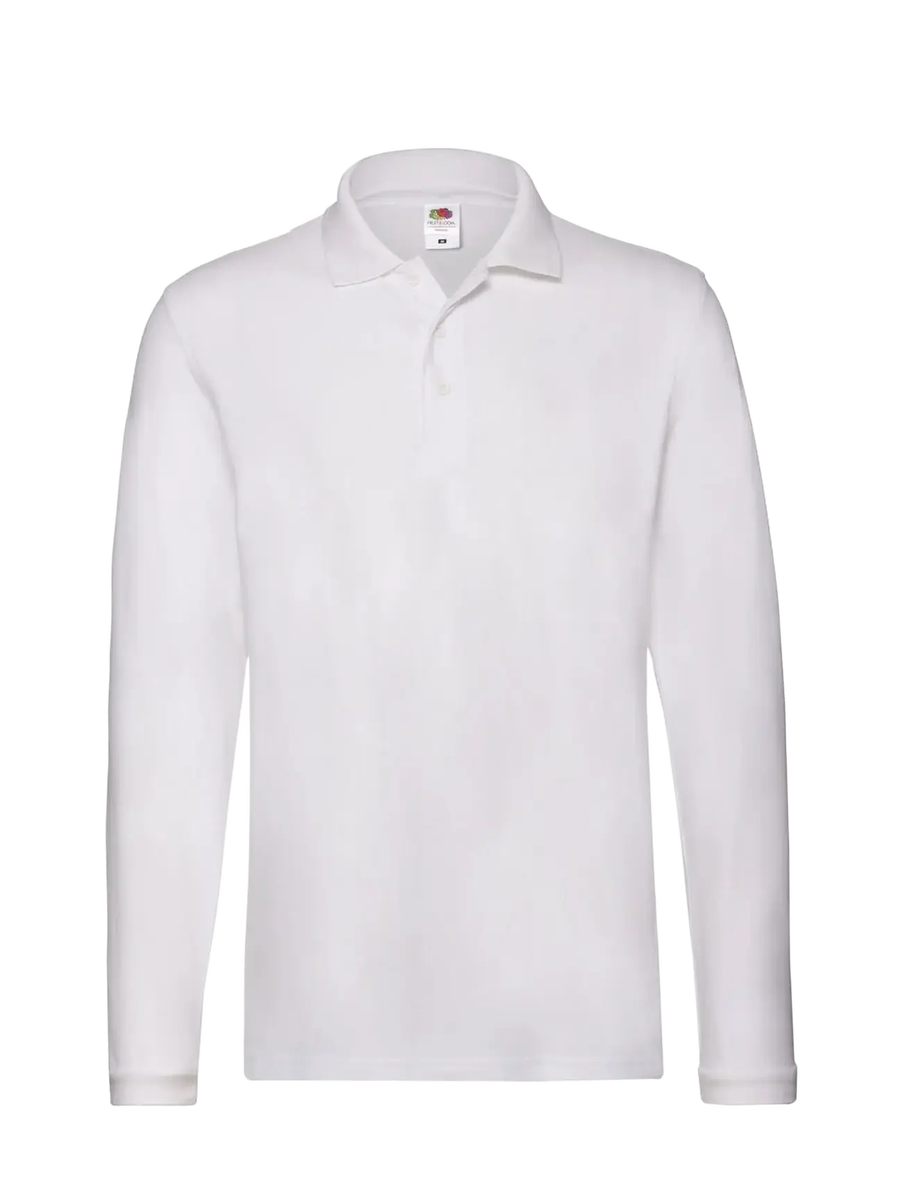Fruit of the loom Premium Long Sleeve Polo - T-Shirts & Tops - WHITE / white
