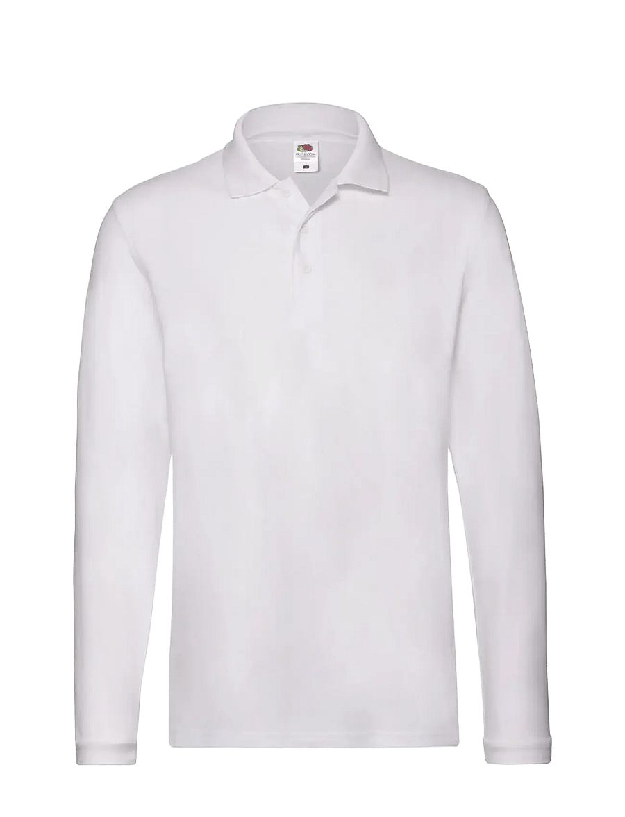 Fruit of the loom - Premium Long Sleeve Polo - langærmede poloer - white - 1