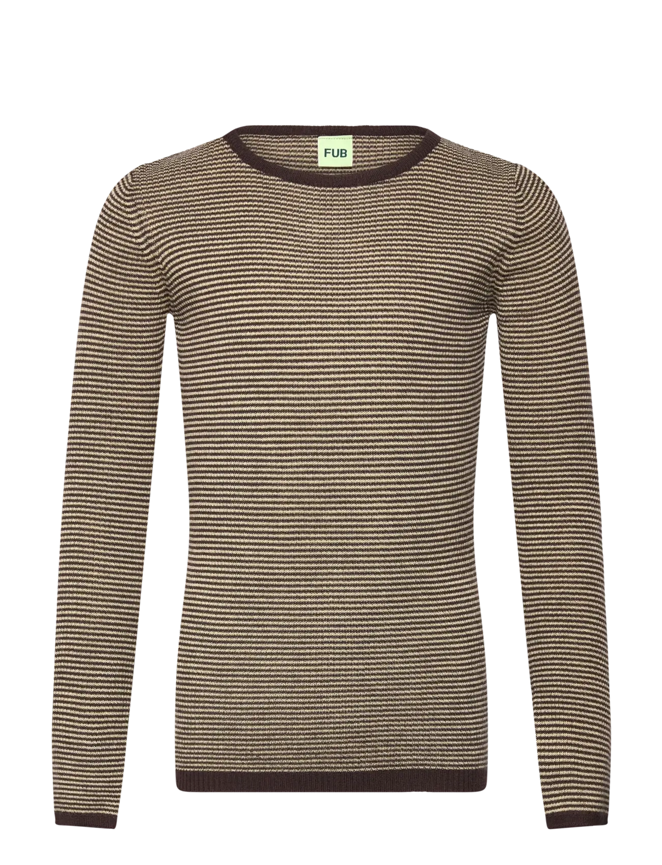 FUB Rib Blouse, 80, Brown, Strik > Pullovere, Børn