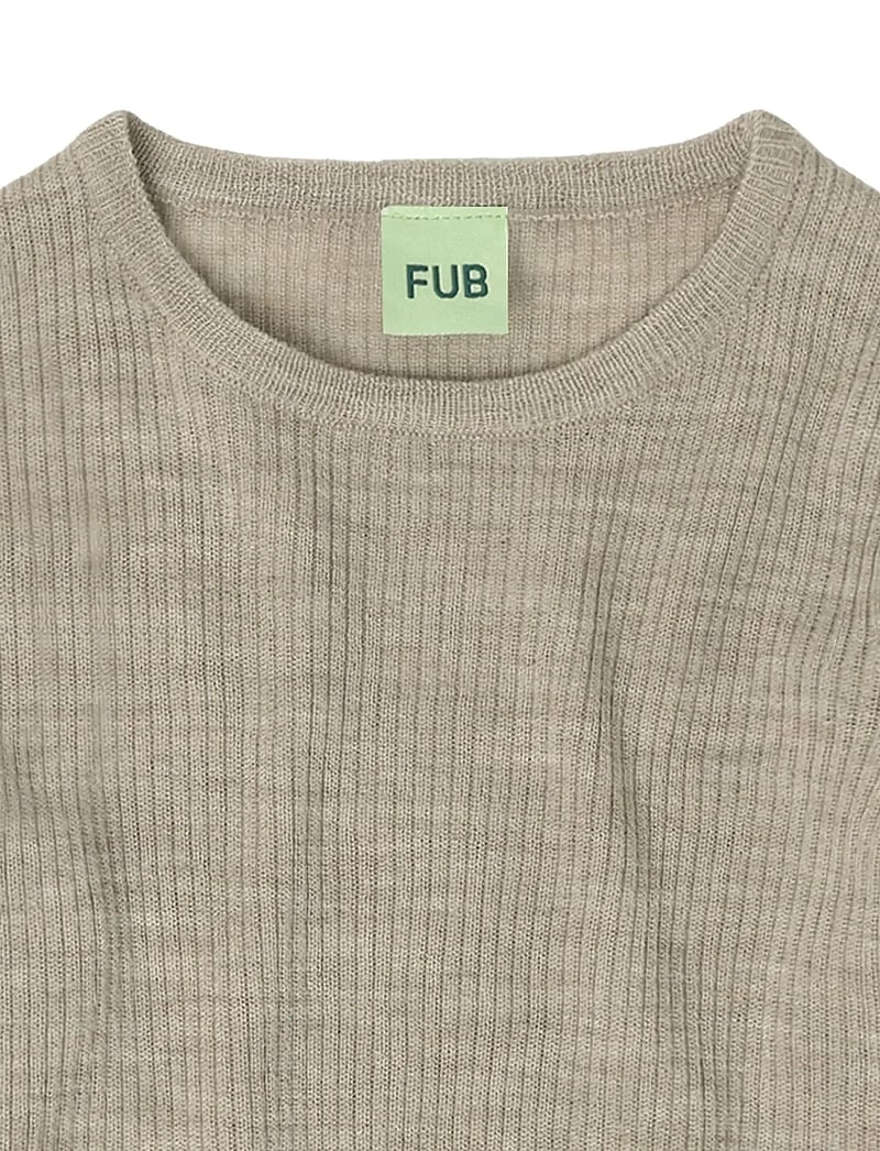FUB - Rib Blouse - stickade tröjor - oat melange - 2