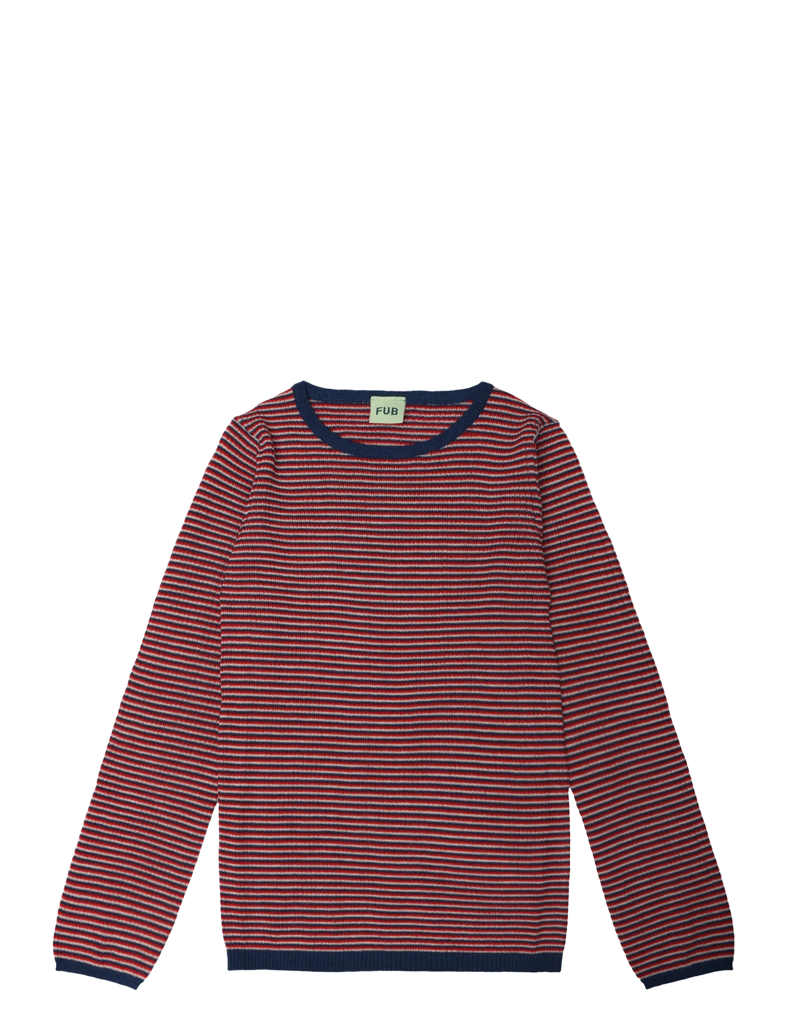 FUB Rib Blouse - Toppe og t-shirts - ECRU/CLASSIC RED/DEEP INDIGO / cream