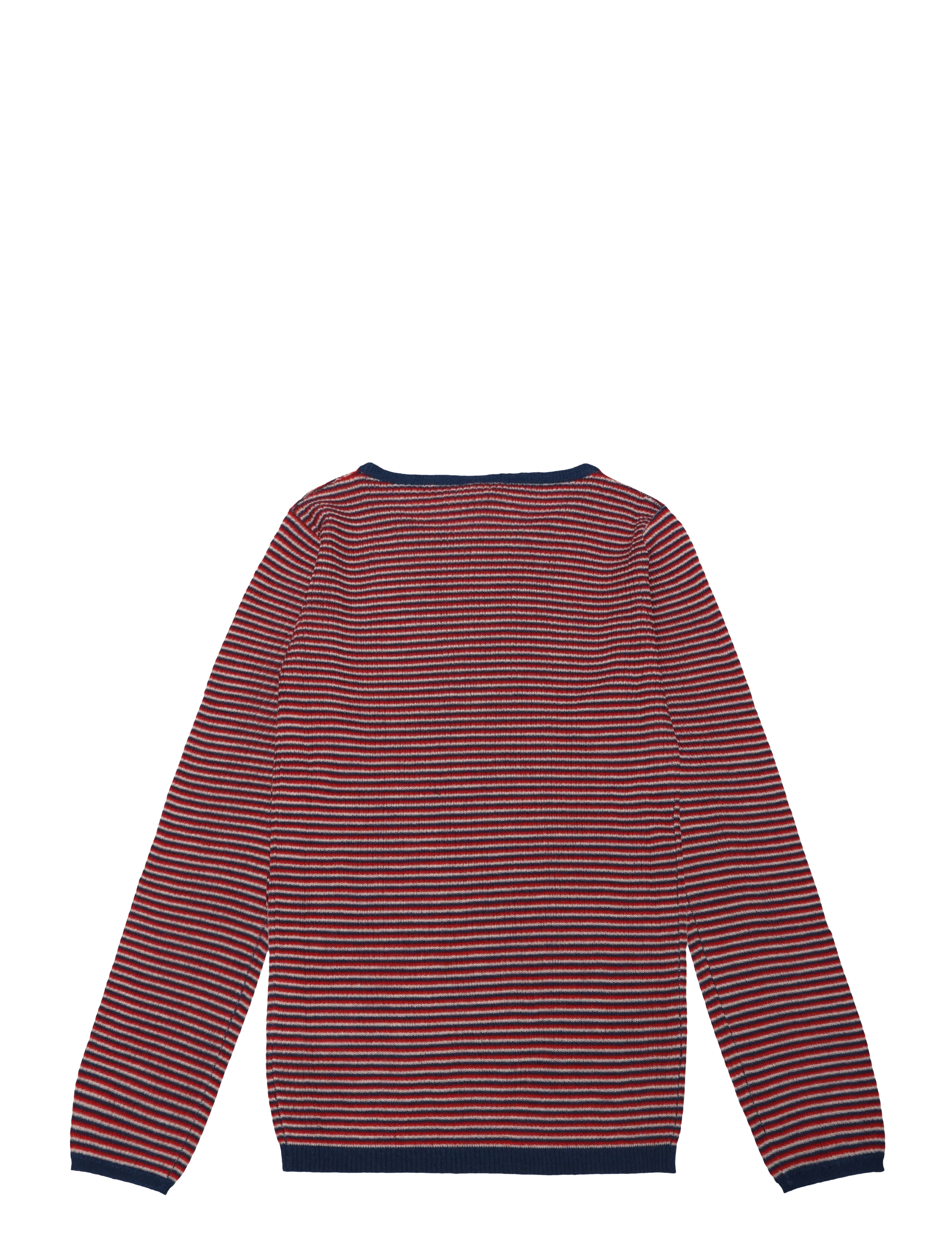 FUB - Rib Blouse - långärmade t-shirts - ecru/classic red/deep indigo - 1
