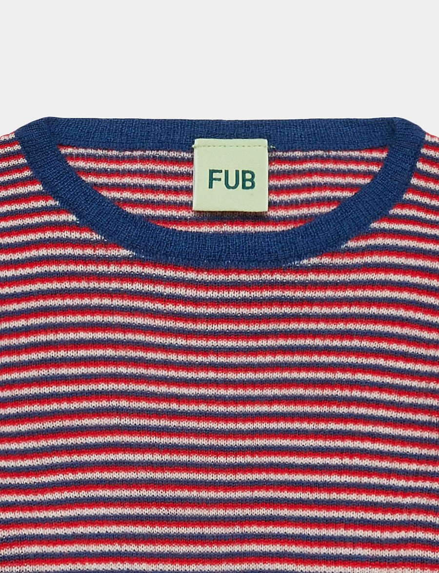 FUB - Rib Blouse - pikkade varrukatega t-särgid - ecru/classic red/deep indigo - 1