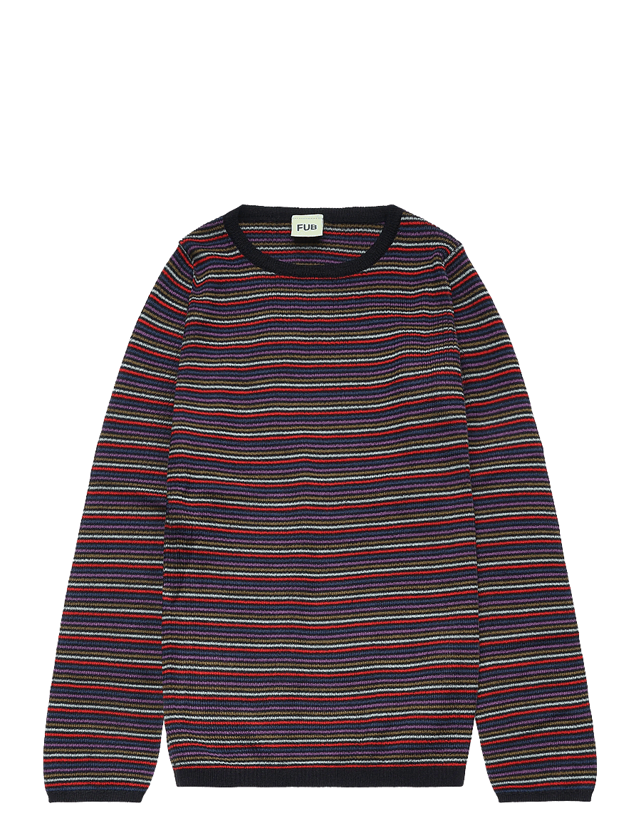 FUB - Rib Blouse - langärmelig - multi stripe (01) - 0