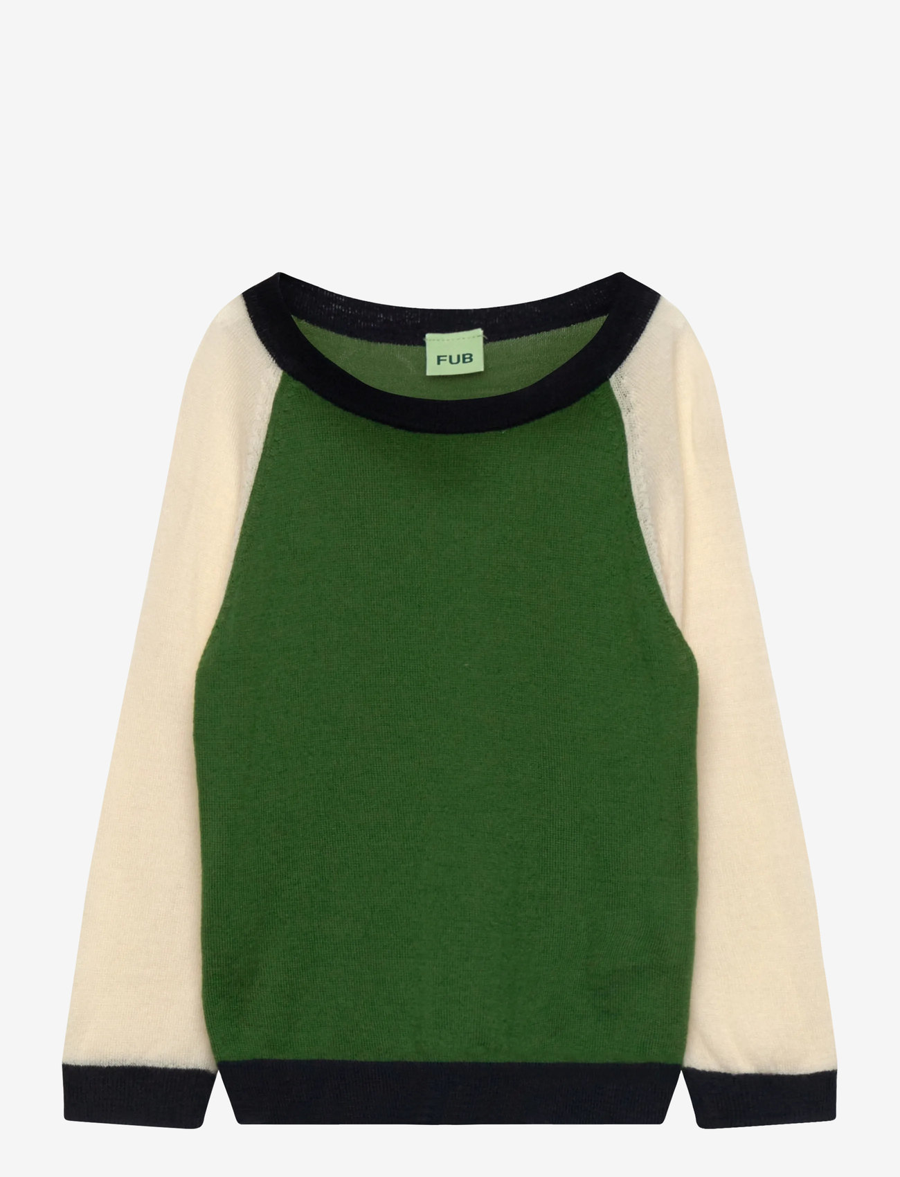 FUB - Colour Block Blouse - jumpers - forest - 0