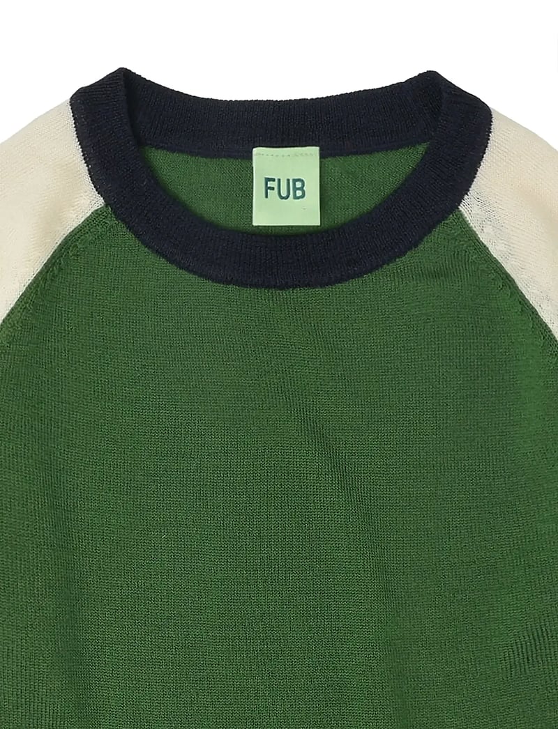 FUB - Colour Block Blouse - jumpers - forest - 2