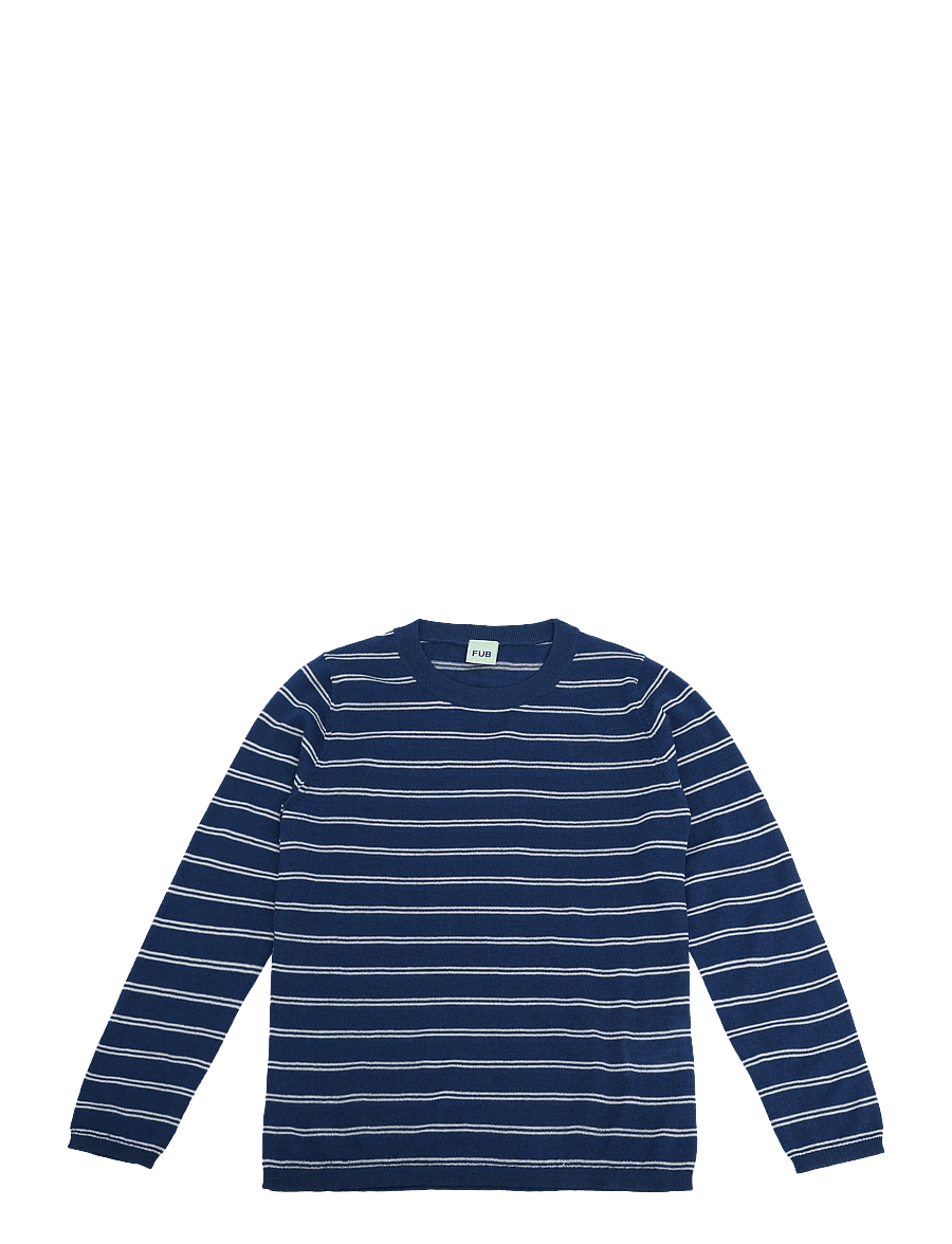 FUB - Striped Tee - stickade tröjor - deep indigo/ecru - 0