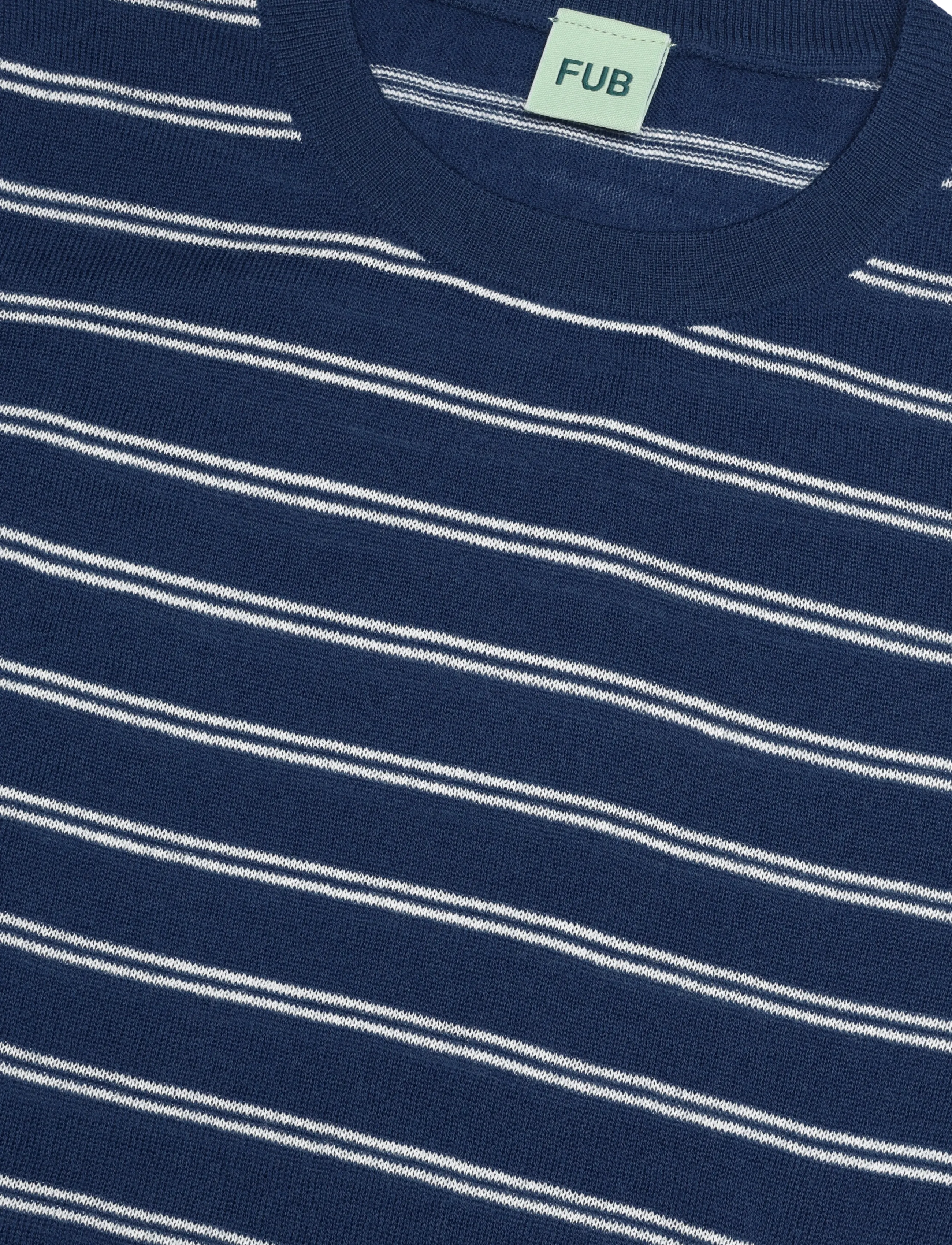 FUB - Striped Tee - stickade tröjor - deep indigo/ecru - 2