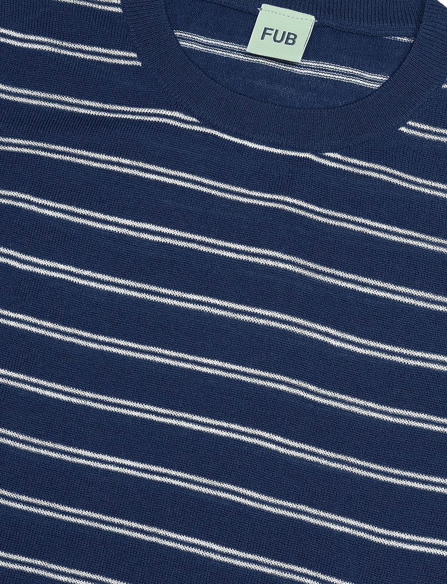 FUB - Striped Tee - stickade tröjor - deep indigo/ecru - 2