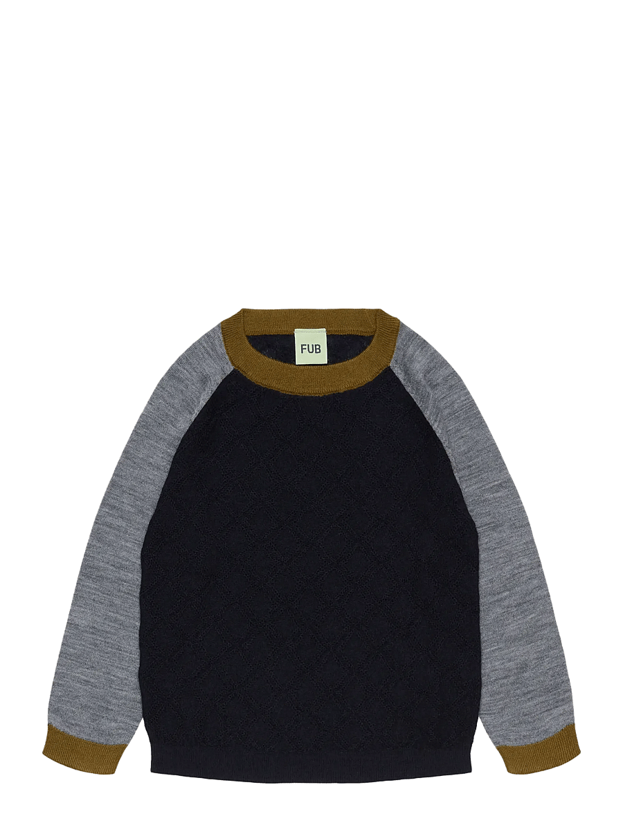 FUB - Colour Block Crew - pullover - dark navy - 0