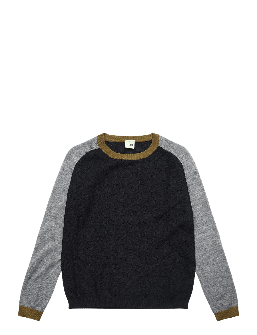 FUB - Colour Block Crew - trøjer - dark navy - 0