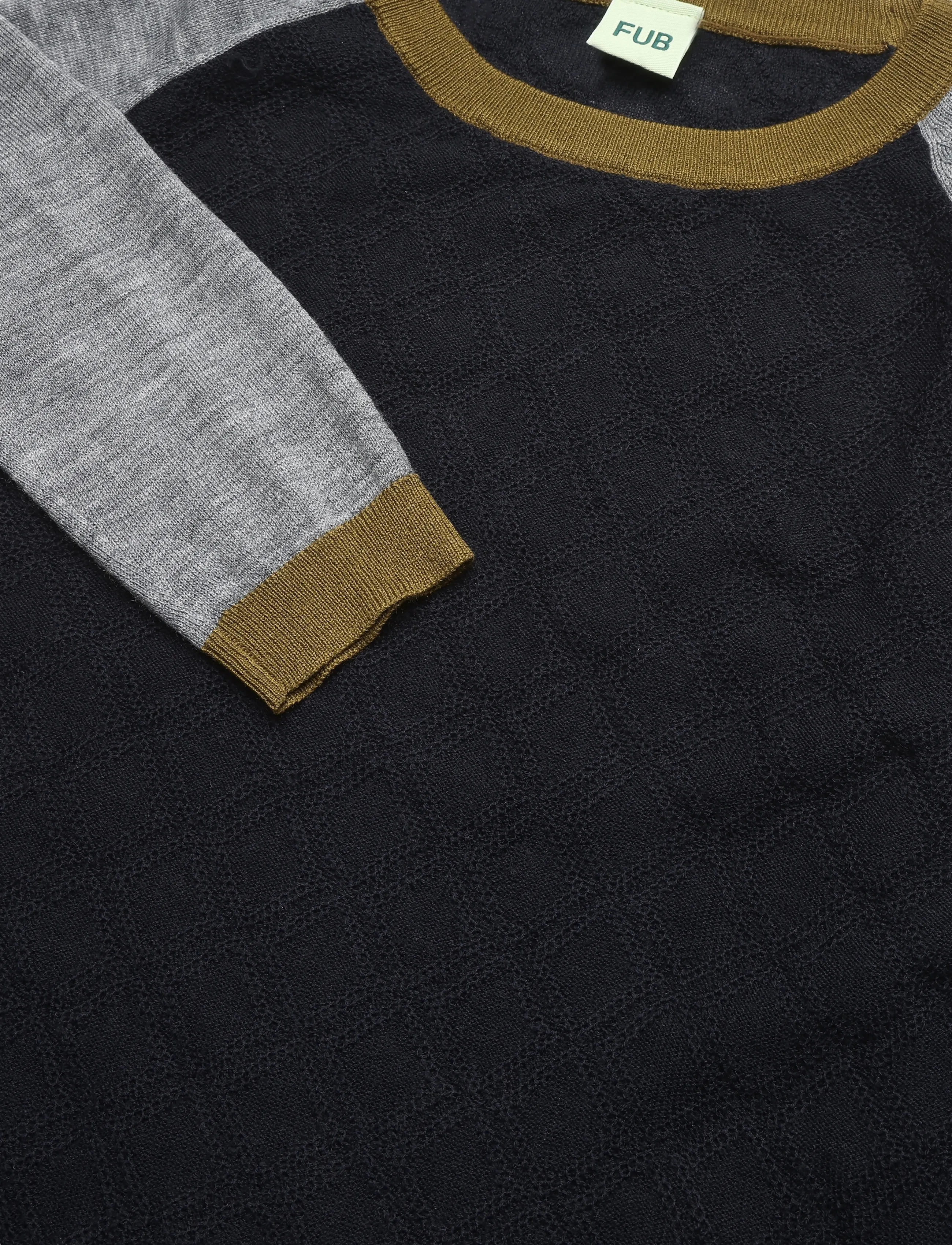 FUB - Colour Block Crew - trøjer - dark navy - 2