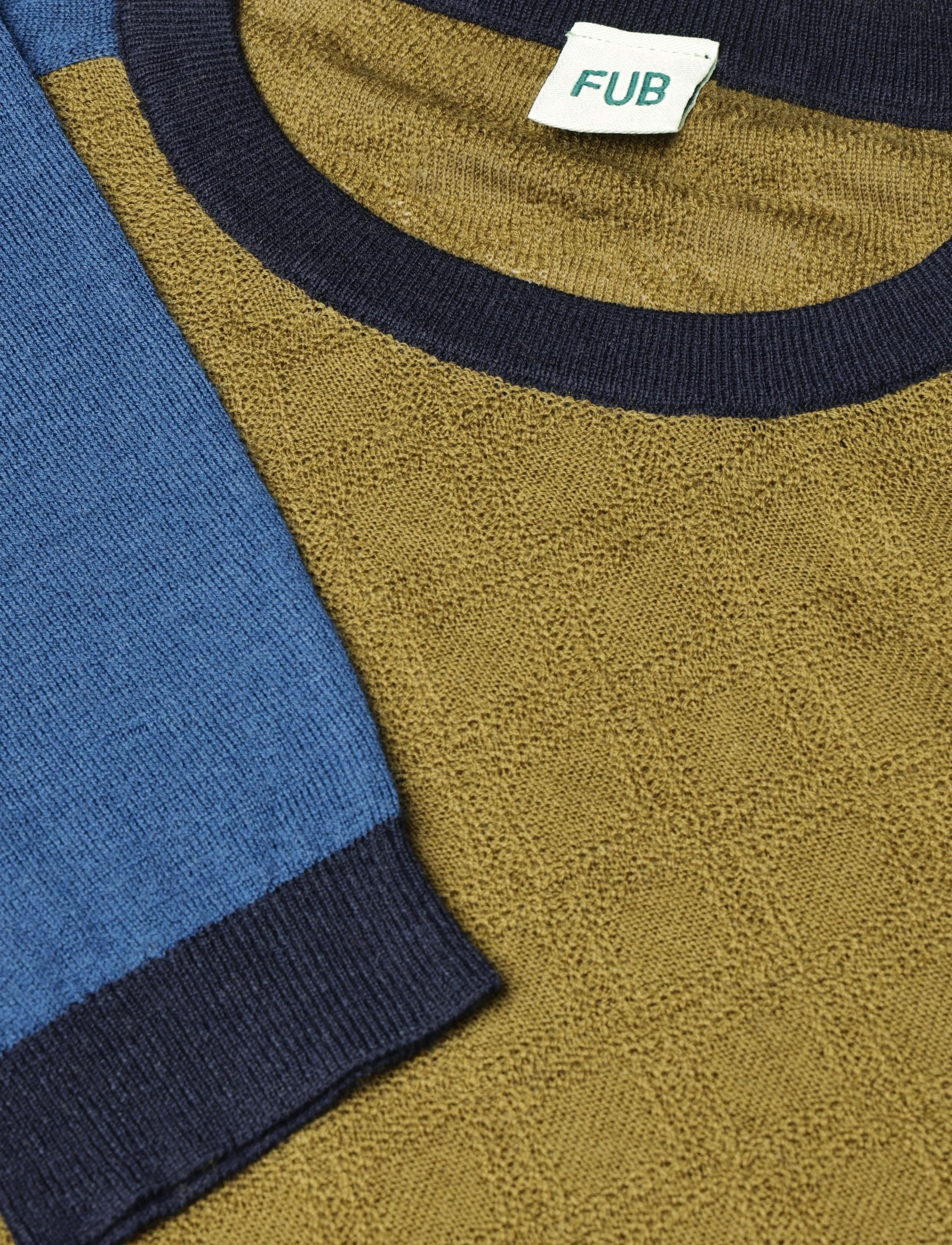 FUB - Colour Block Crew - stickade tröjor - moss - 2