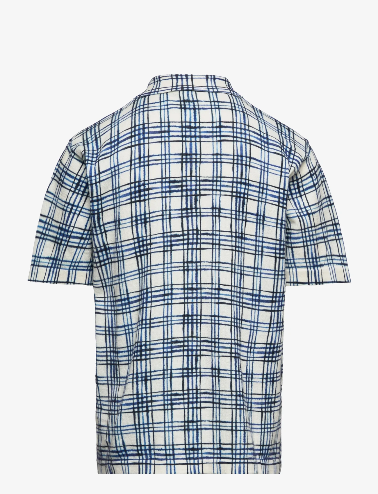 FUB - Printed Shirt - kurzärmlige hemden - ecru/cobolt - 1