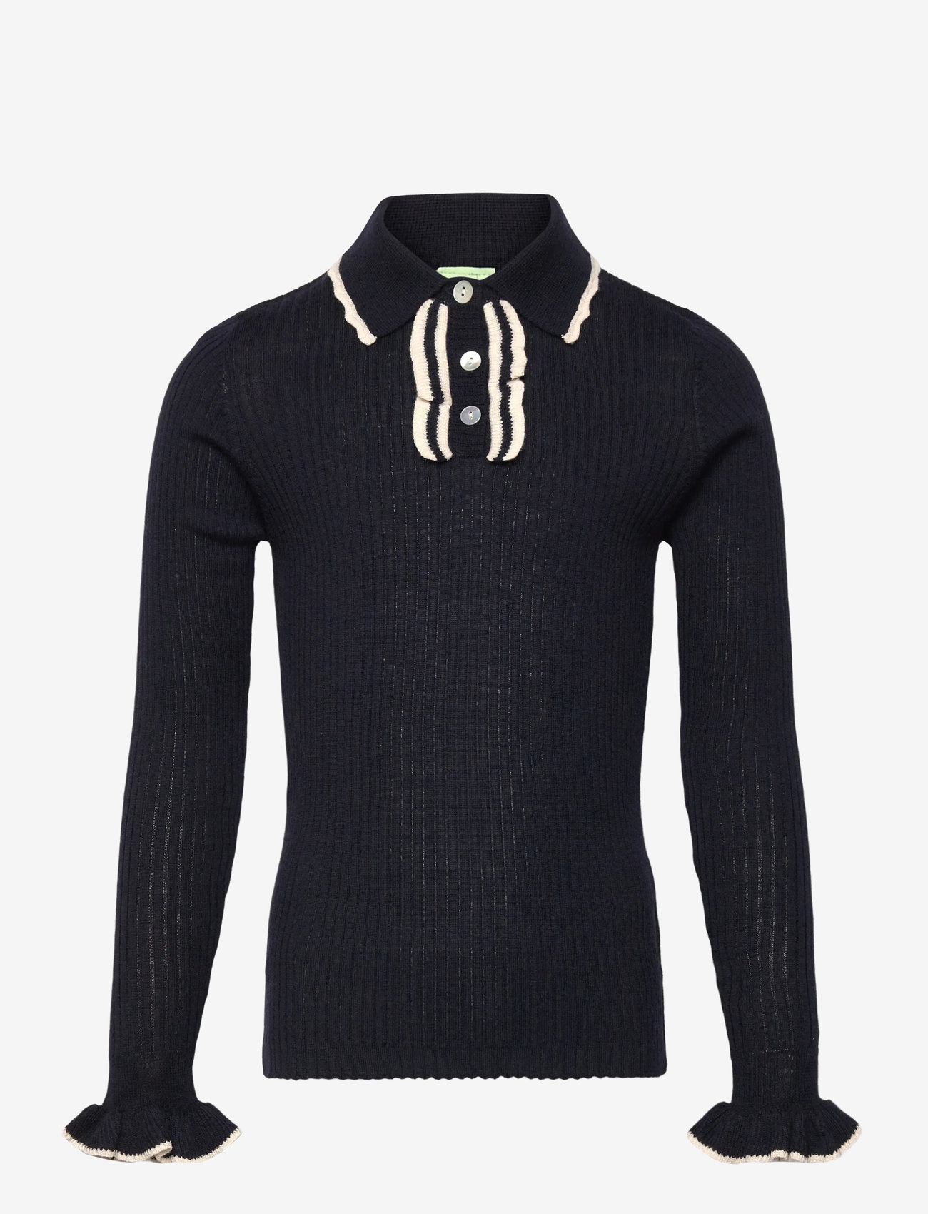 FUB - Frill Polo - langærmede poloer - dark navy - 0
