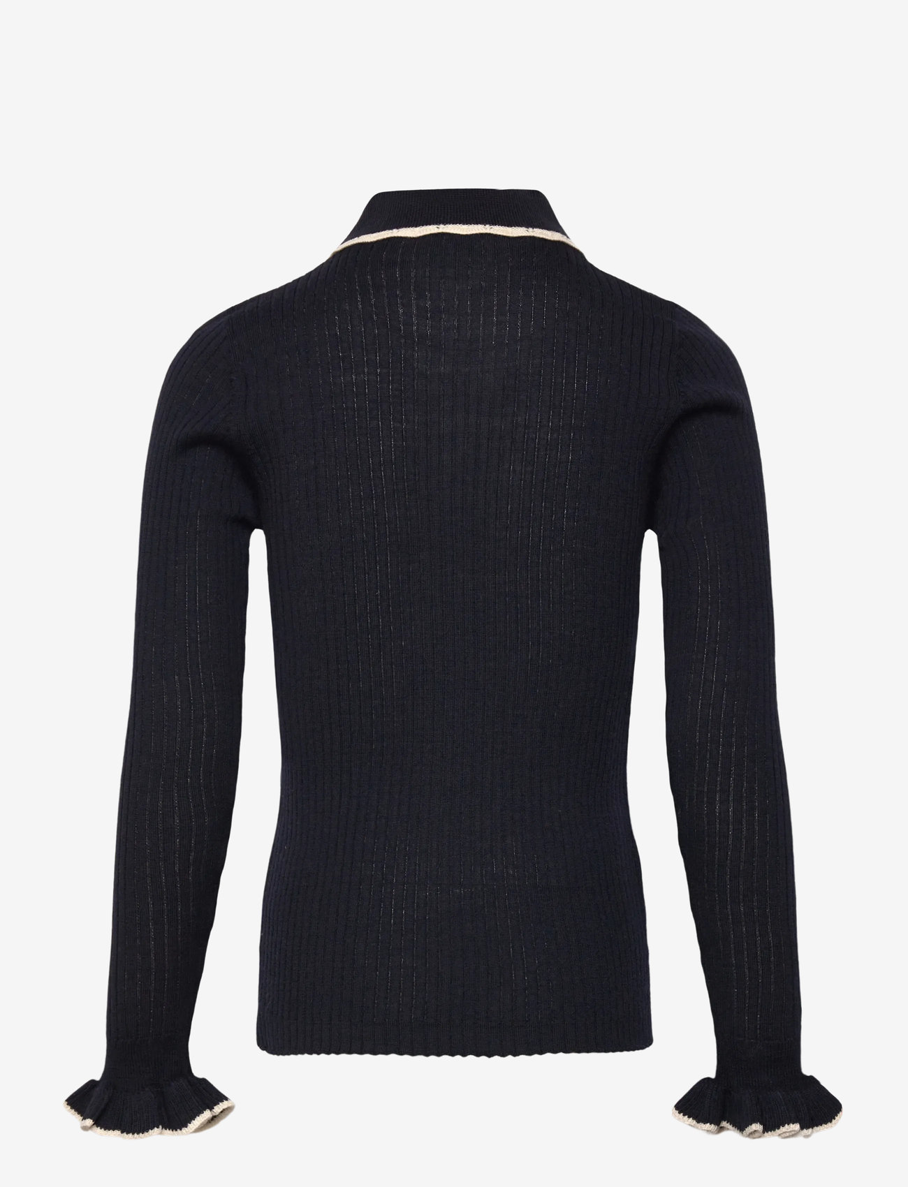 FUB - Frill Polo - langærmede poloer - dark navy - 1