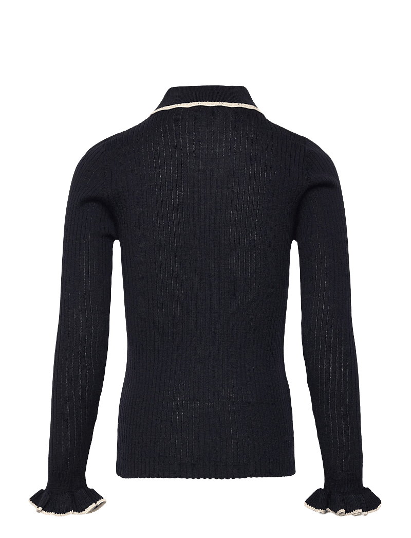 FUB - Frill Polo - langärmelig poloshirt - dark navy - 1