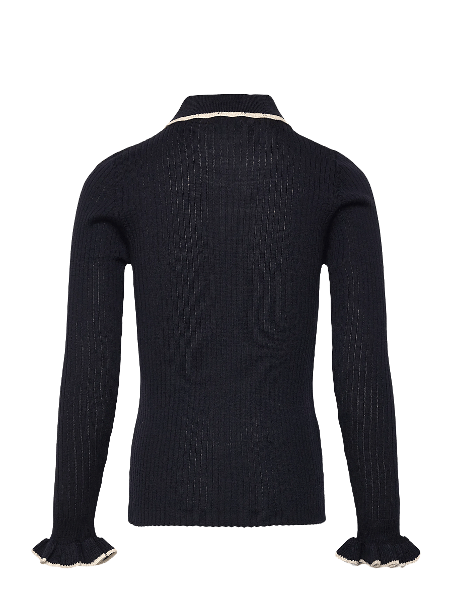 FUB - Frill Polo - långärmade pikéer - dark navy - 1