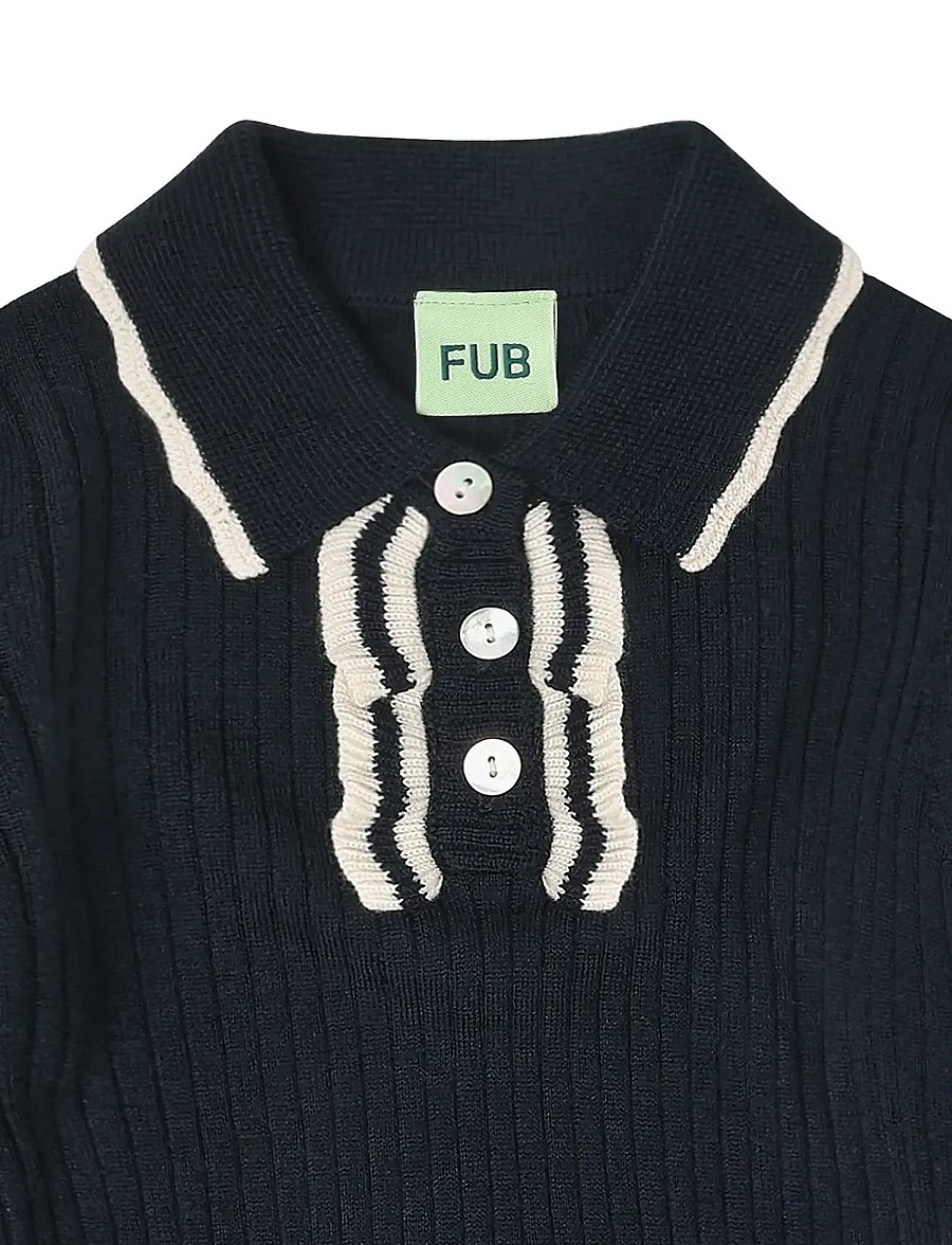 FUB - Frill Polo - långärmade pikéer - dark navy - 2