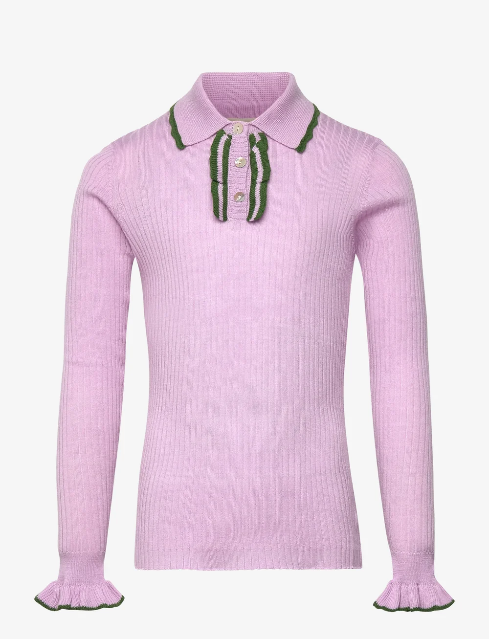 FUB - Frill Polo - langærmede poloer - iris - 0