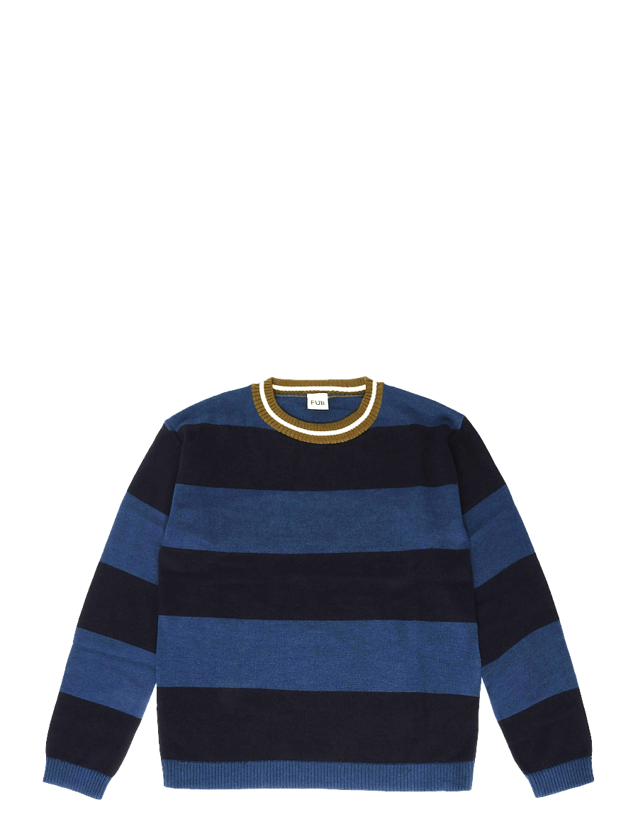 FUB - Striped Crew - stickade tröjor - deep indigo/dark navy - 0