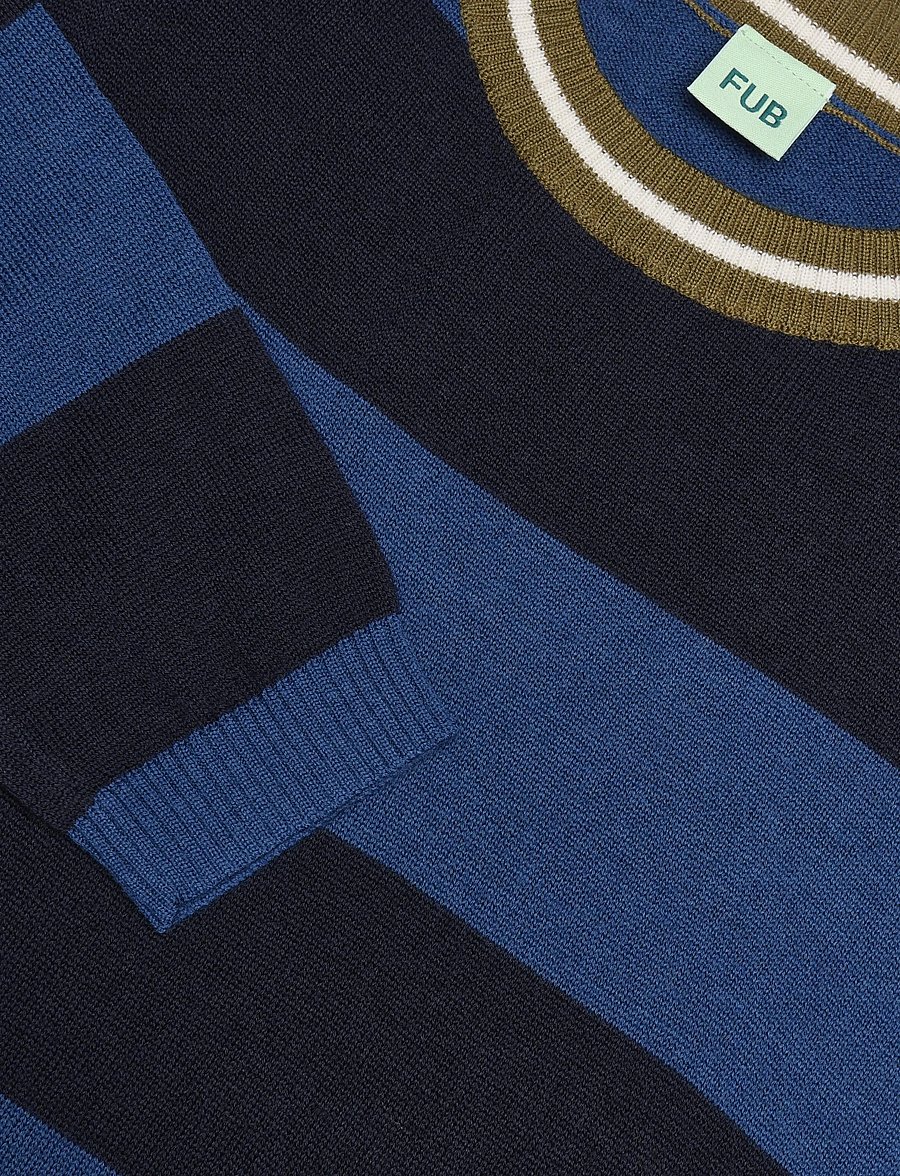 FUB - Striped Crew - stickade tröjor - deep indigo/dark navy - 2