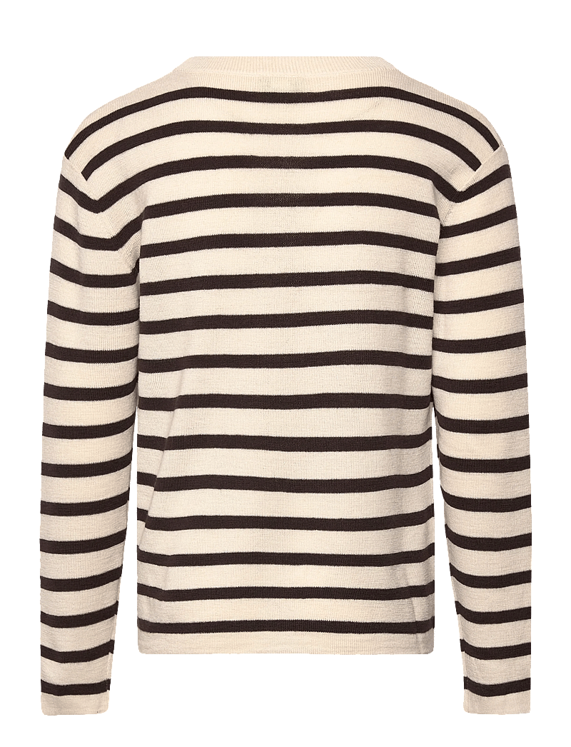 FUB - Longsleeve Tee - långärmade t-shirts - ecru/mocca - 1