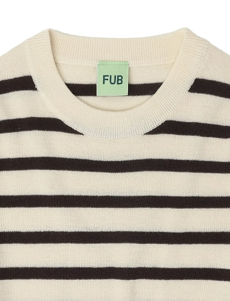 FUB - Longsleeve Tee - långärmade t-shirts - ecru/mocca - 2