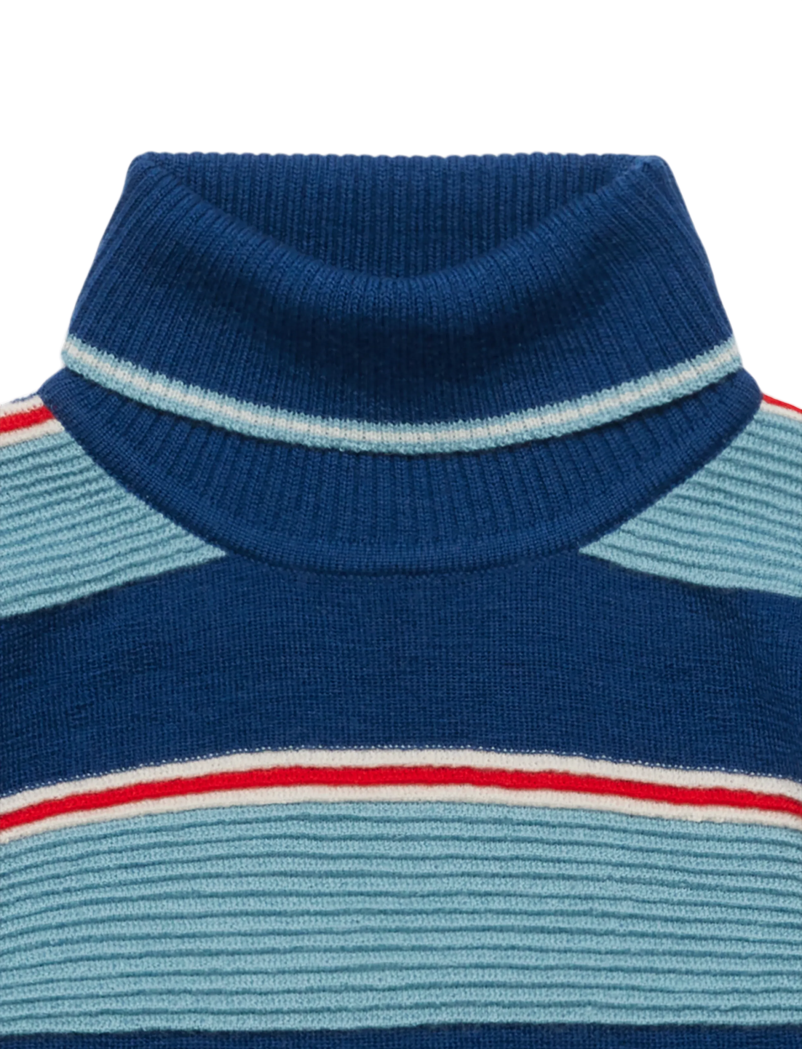 FUB - Rollneck Sweater - deep indigo/light teal - 1