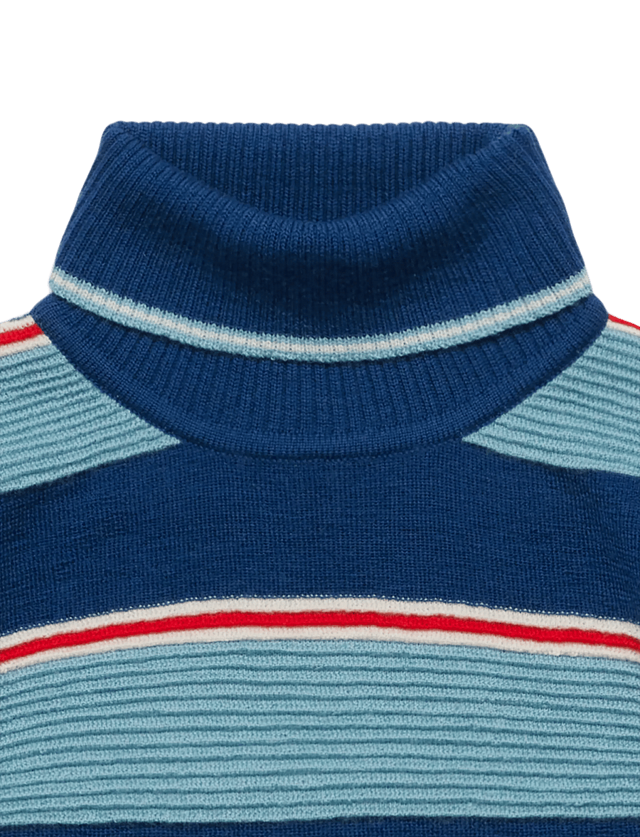 FUB - Rollneck Sweater - deep indigo/light teal - 1