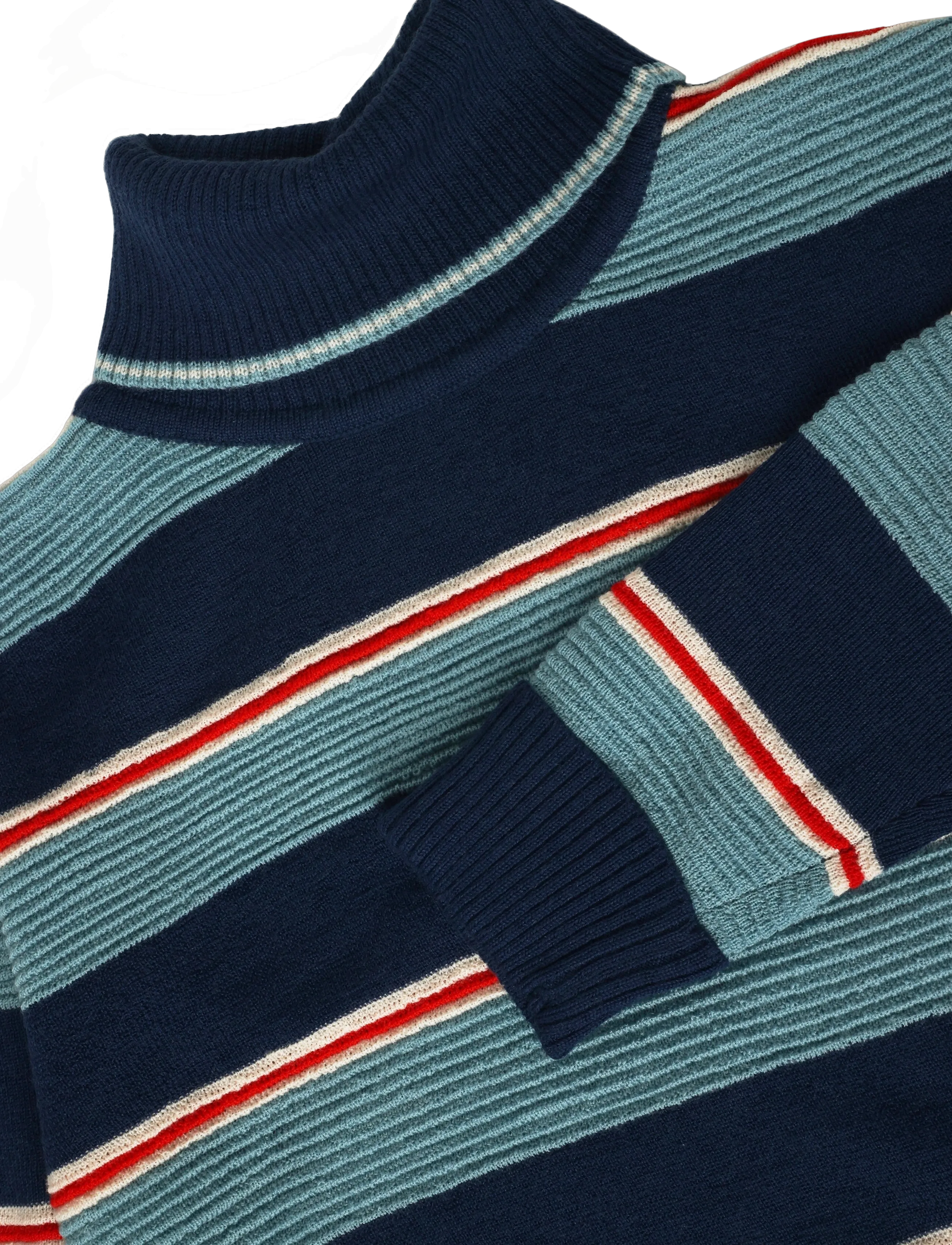 FUB - Rollneck Sweater - stickade tröjor - deep indigo/light teal - 2
