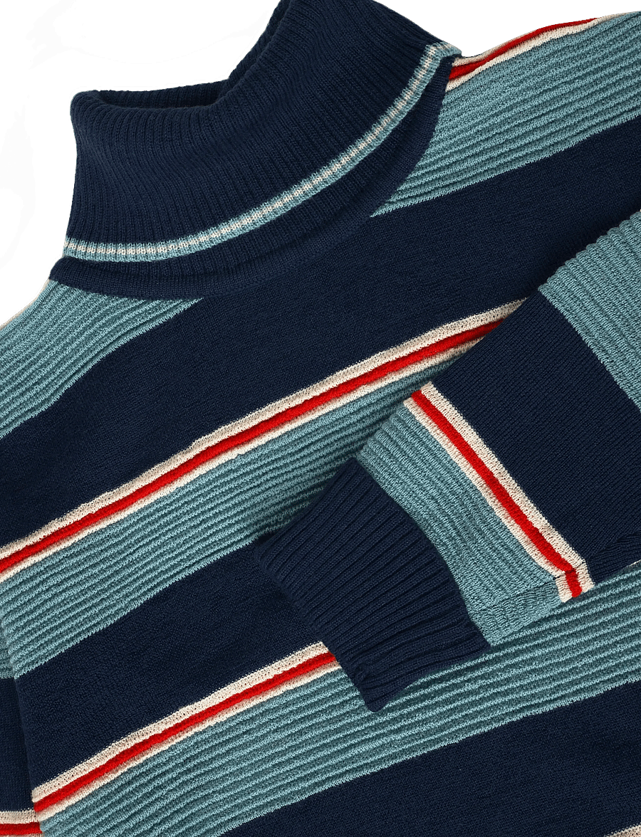 FUB - Rollneck Sweater - stickade tröjor - deep indigo/light teal - 2