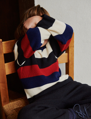 FUB - Multistriped Sweater - pullover - dark navy/ecru/royal blue/bright red - 1
