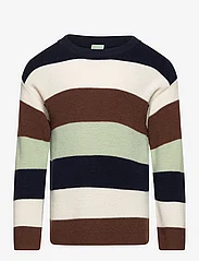 FUB - Multistriped Sweater - džemperiai - amber/ecru/dark navy/pistachio - 0