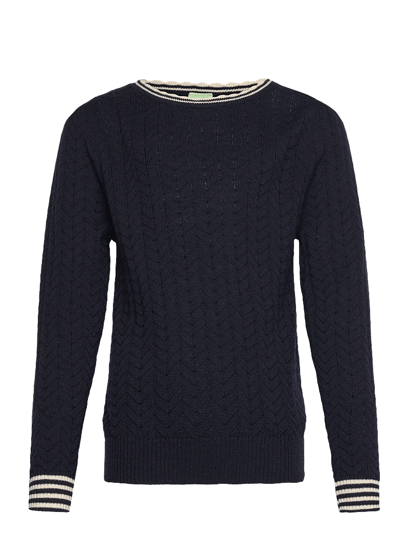 FUB - ZigZag Blouse - džemperi - dark navy - 0