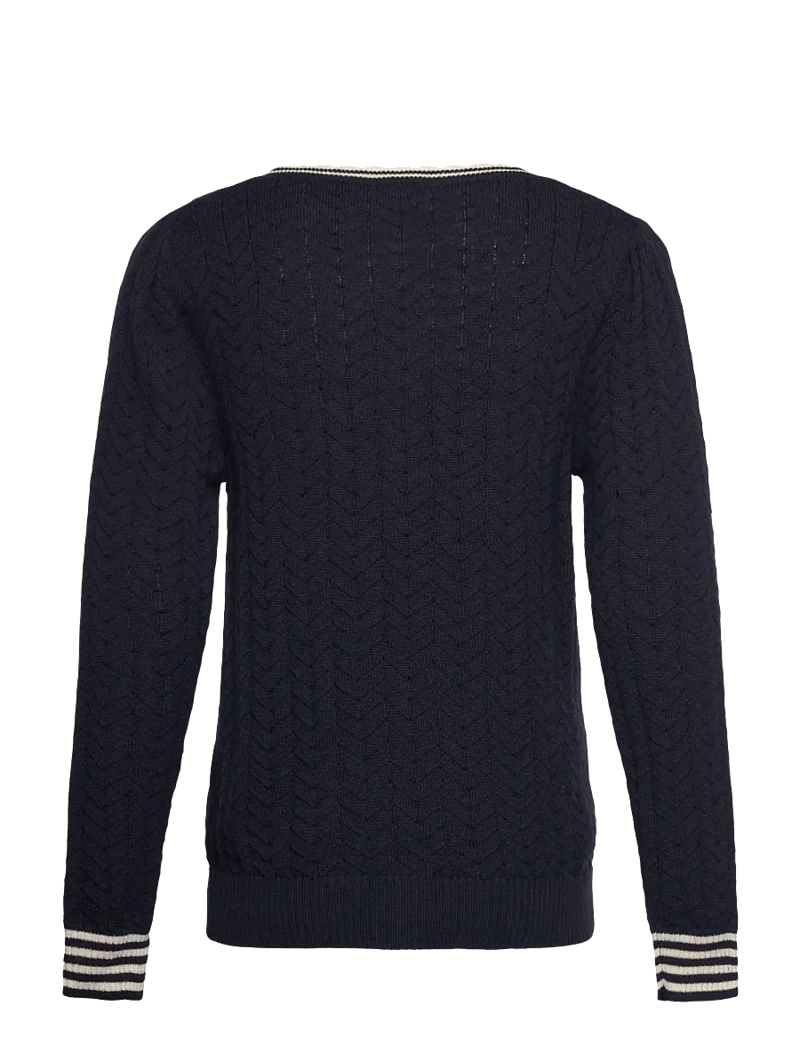 FUB - ZigZag Blouse - stickade tröjor - dark navy - 1