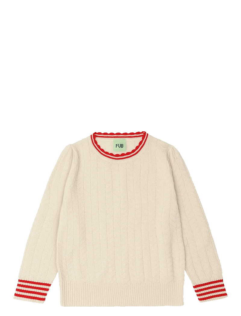 FUB - ZigZag Blouse - stickade tröjor - ecru - 1