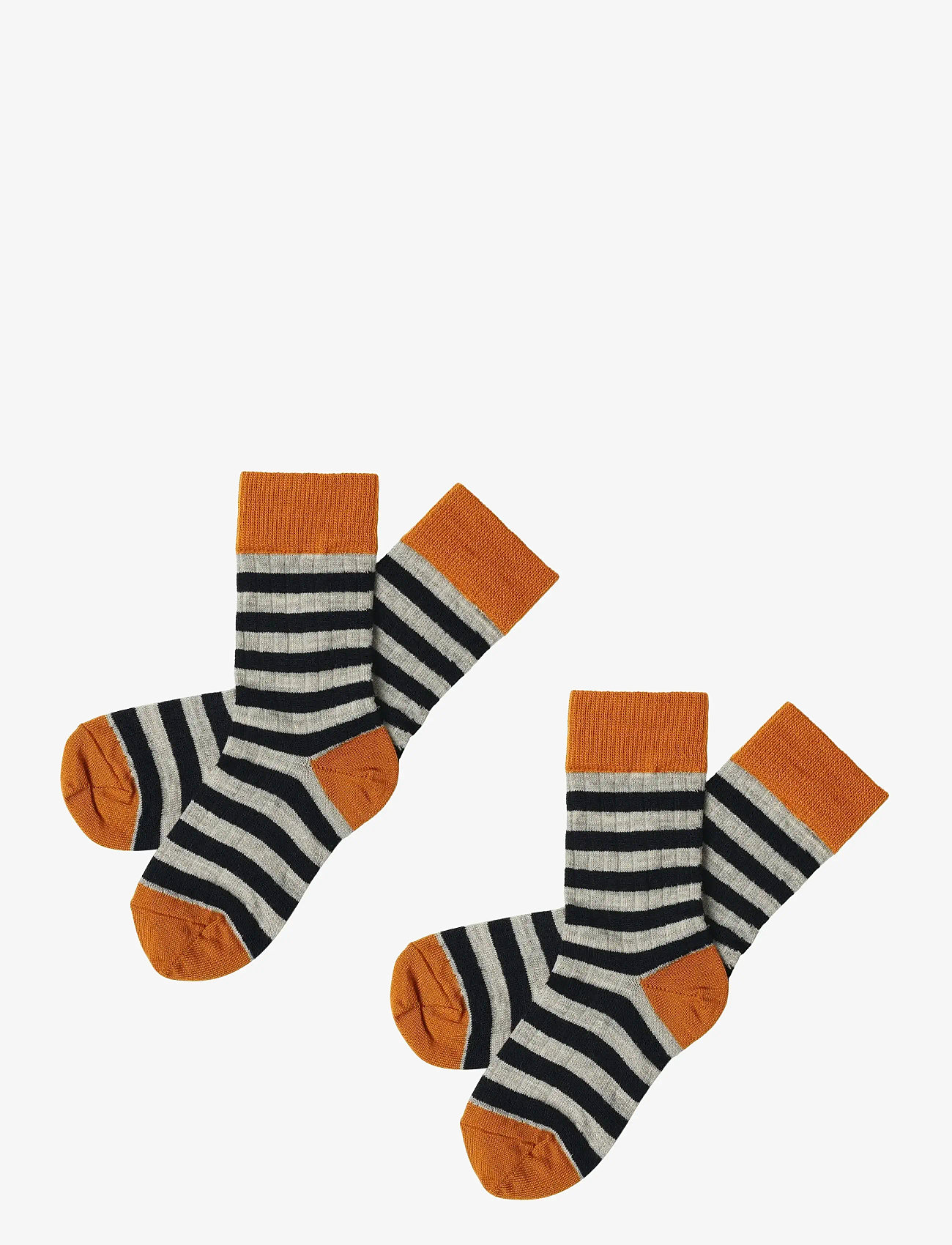 FUB - 2-Pack Classic Stripe Socks - herbstliche kleidung - burnt amber/dark navy - 0